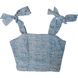 Crop Top Size Medium Fairy Coquette Cami Floral Dainty Bow Picnic Soft Girl